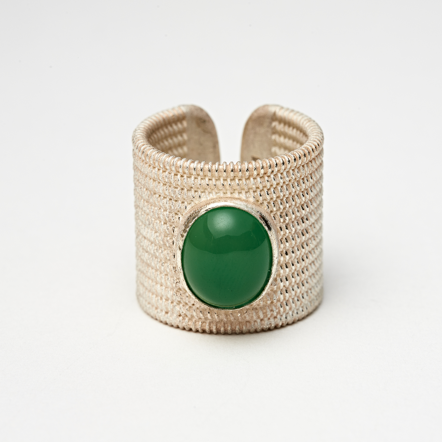 Woven Inlay Ring "Emerald" - [所若Seriouslynew]